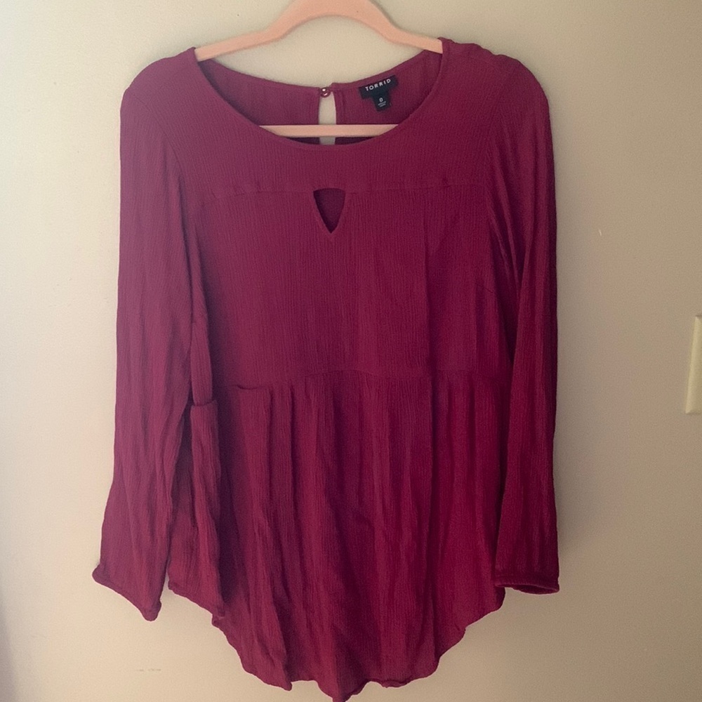 Torrid Maroon Babydoll Top | 0‎